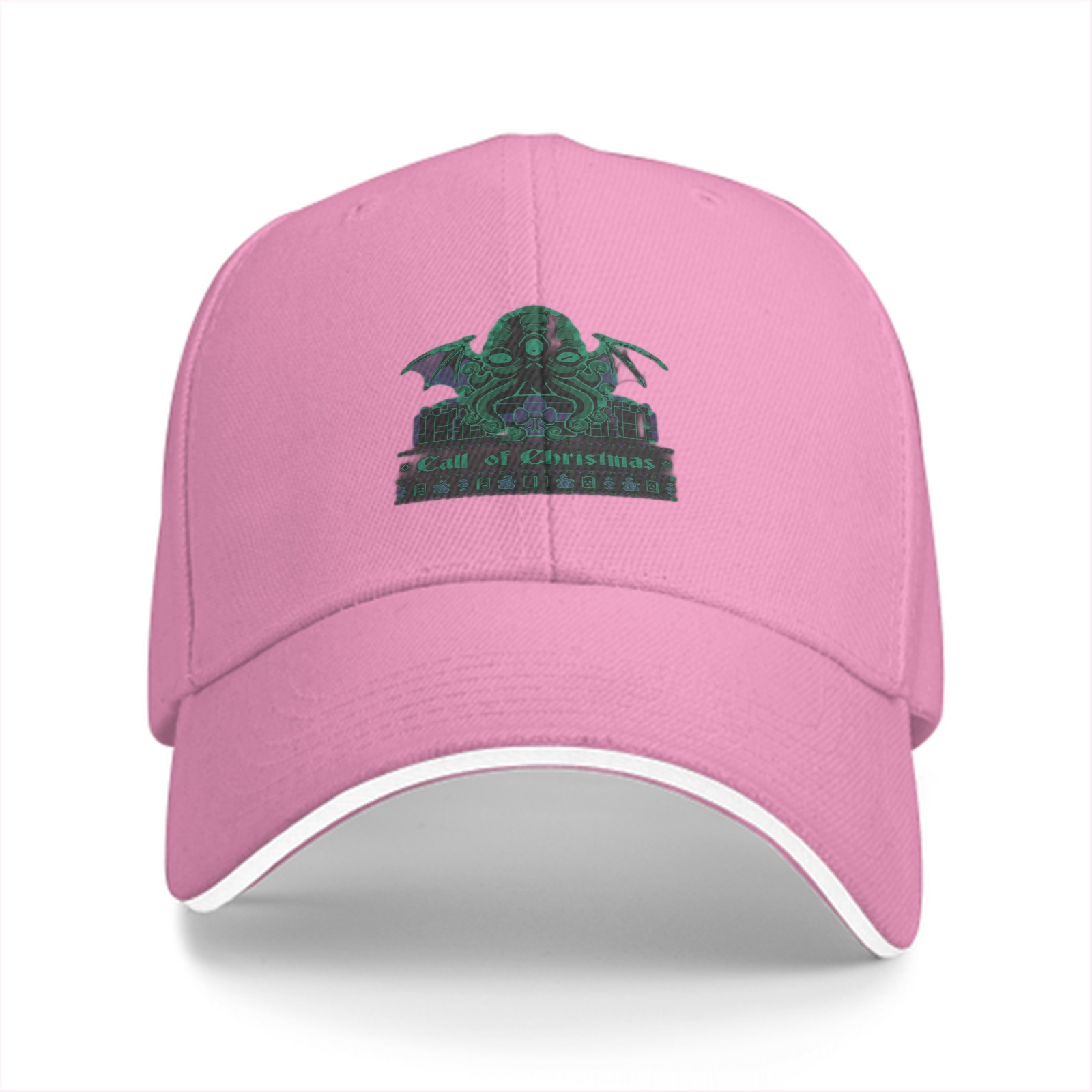 Black Baseball Cap With Cthulhu 'Call of Christmas' Graphic