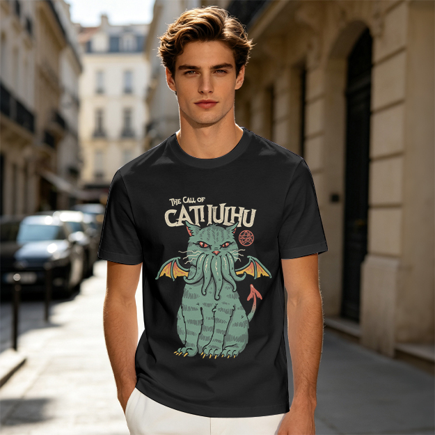 The Call of Cthulhu Cat Graphic T-Shirt