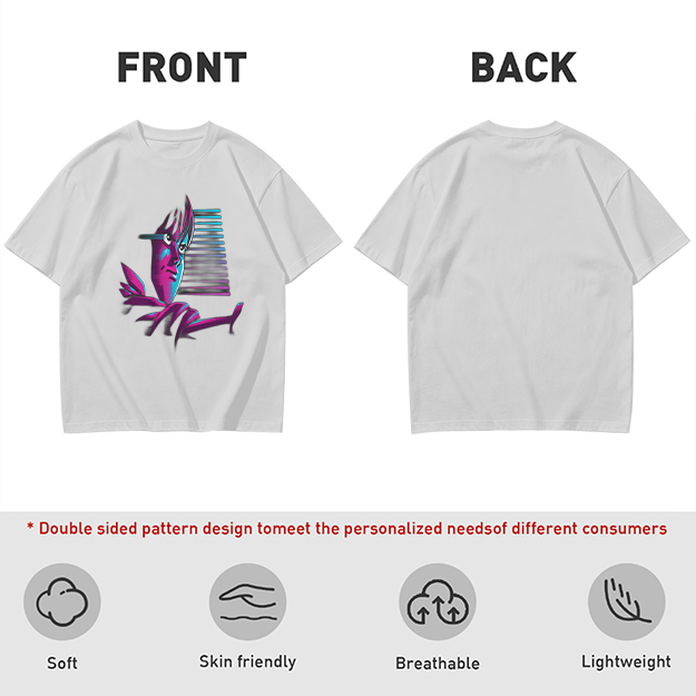 Olive T-Shirt With Abstract Neon Portrait Graphic