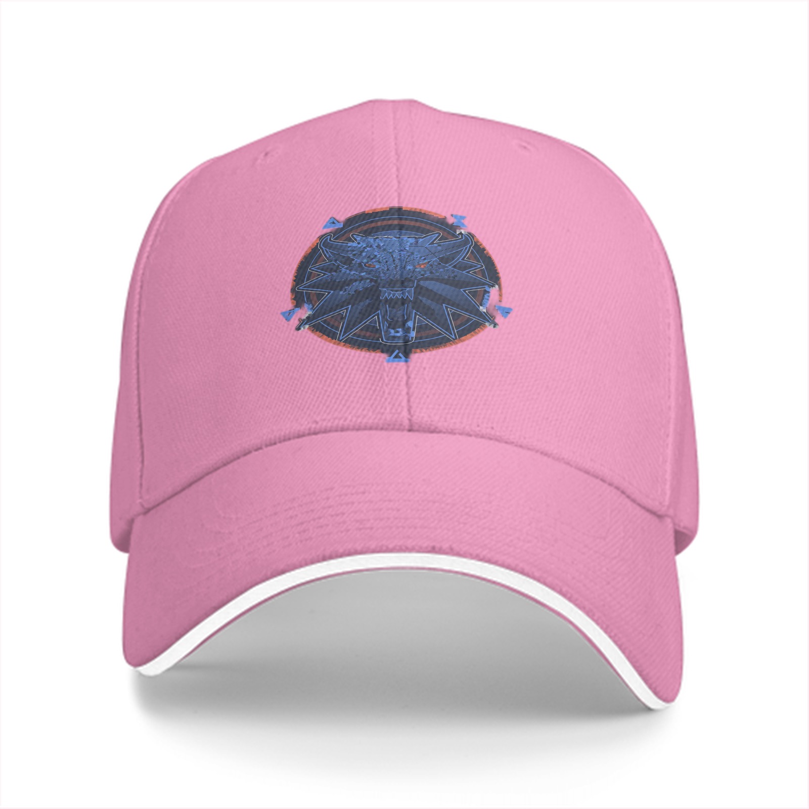 Black Baseball Cap With Witcher Wolf Medallion Emblem