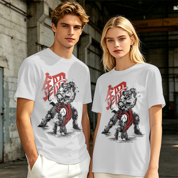 Olive T-shirt with Fullmetal Alchemist Character Art Print