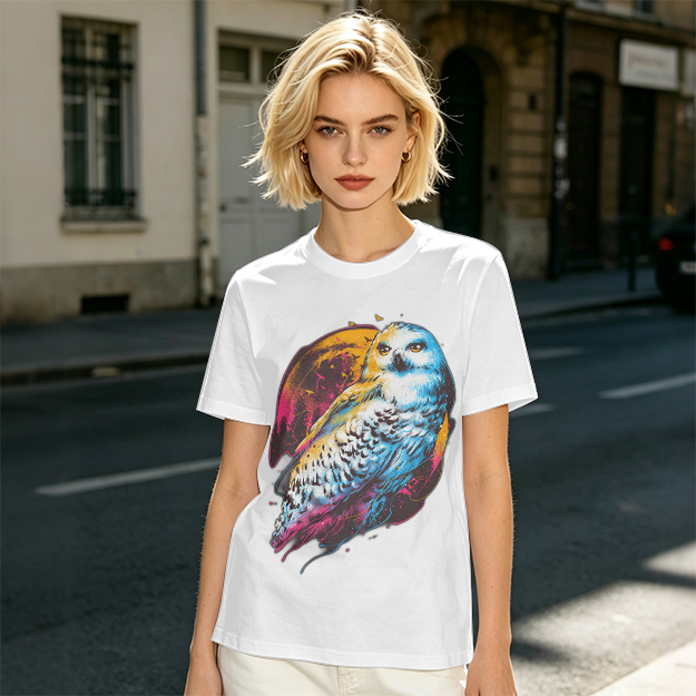 Owl Graphic Print Dark Green Casual T-Shirt