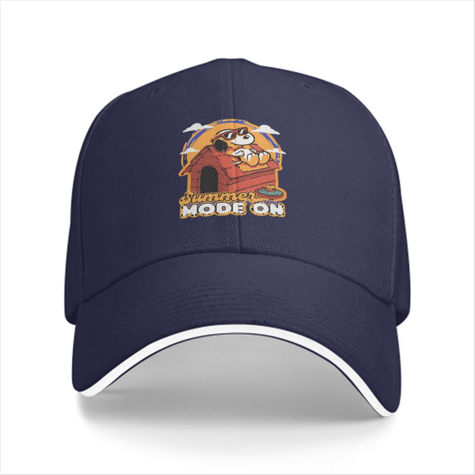 Black baseball cap with Snoopy Summer Mode On graphic
