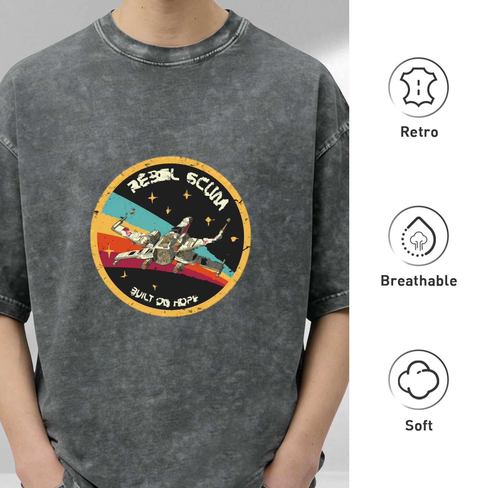 Vintage Star Wars Rebel Scum X-Wing Graphic T-Shirt