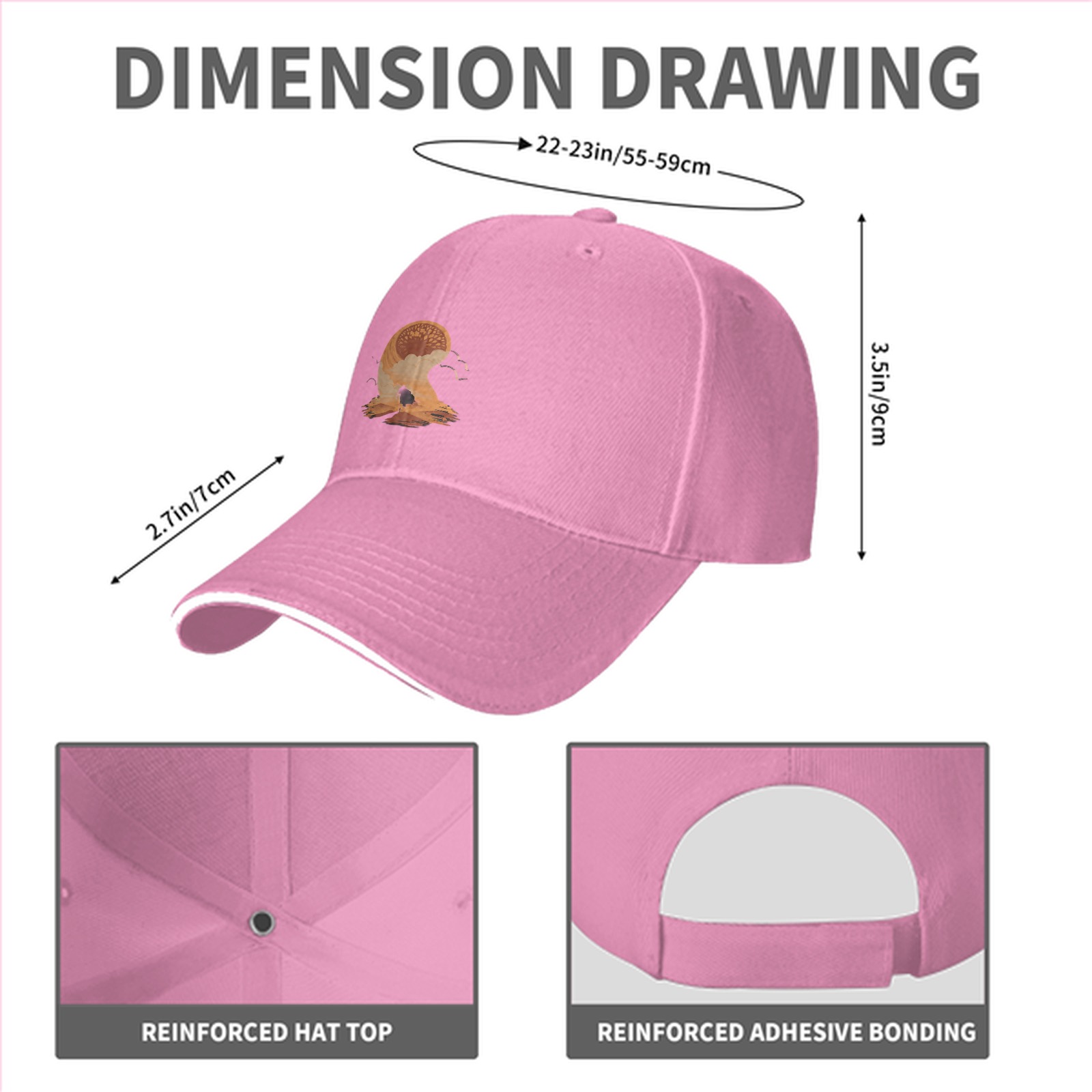 Black Baseball Cap With Desert Sandworm Art Print