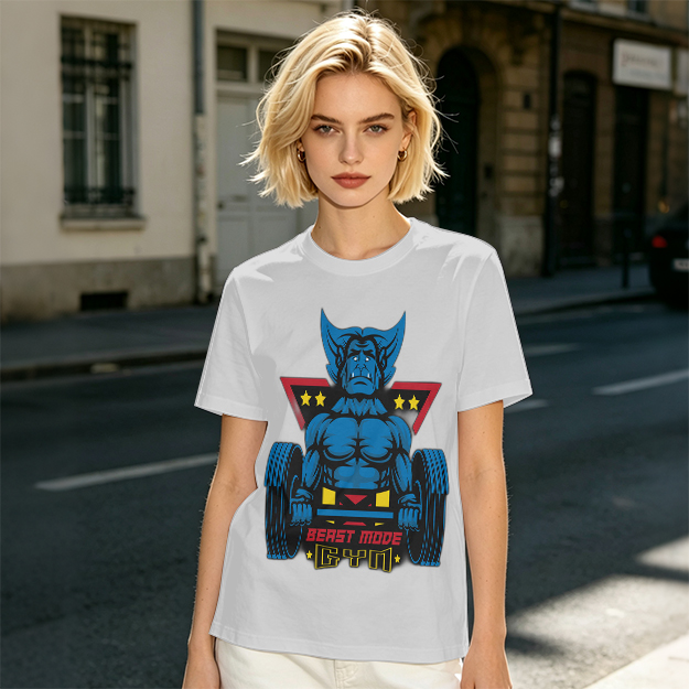 Olive T-Shirt With Beast Mode Gym Lifting Graphic Print