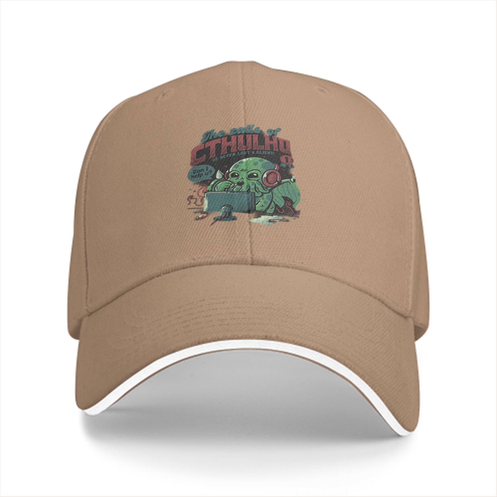 Black Baseball Cap With Cthulhu Gamer Graphic Print