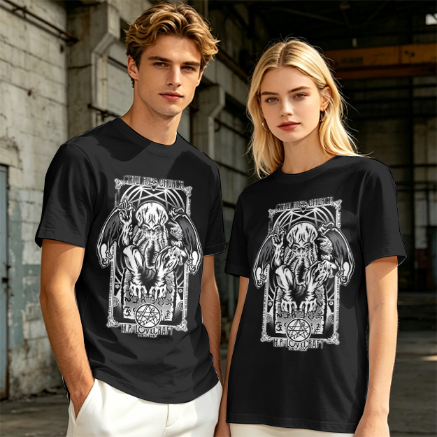 Olive Cthulhu H.P. Lovecraft Graphic T-Shirt