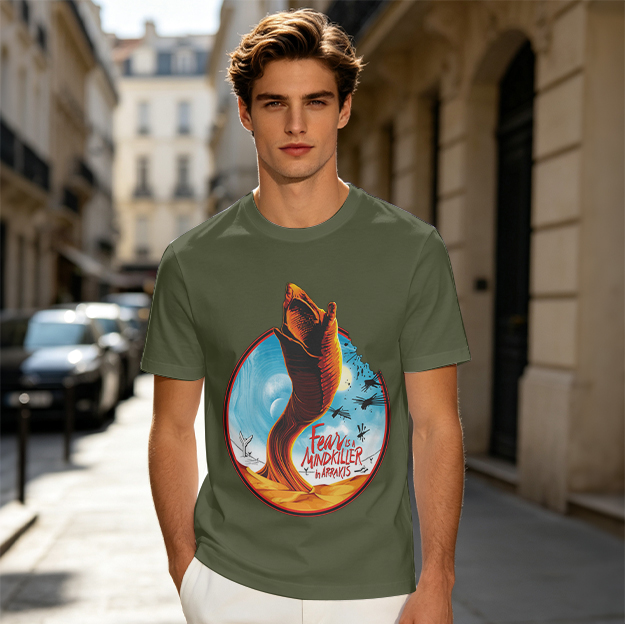Dune Sandworm Fear Is The Mindkiller In Arrakis Graphic T-Shirt