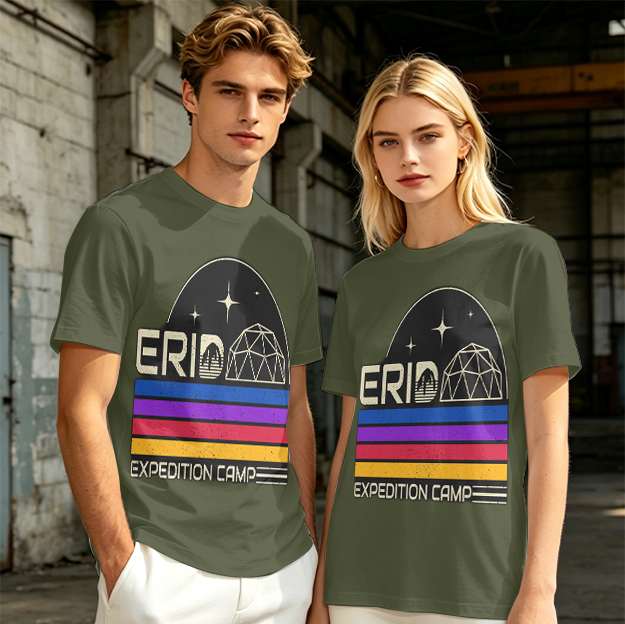Erid Expedition Camp Retro Space Graphic T-Shirt Design