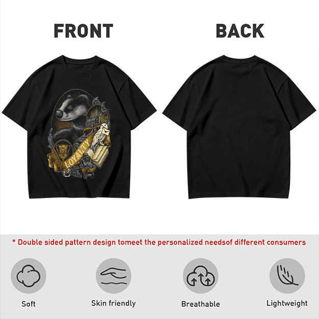 Olive Green Hufflepuff Loyalty Badger Graphic T-Shirt