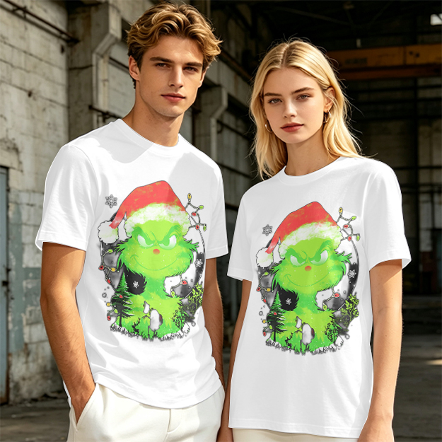 Olive Green Grinch Christmas Graphic T-Shirt
