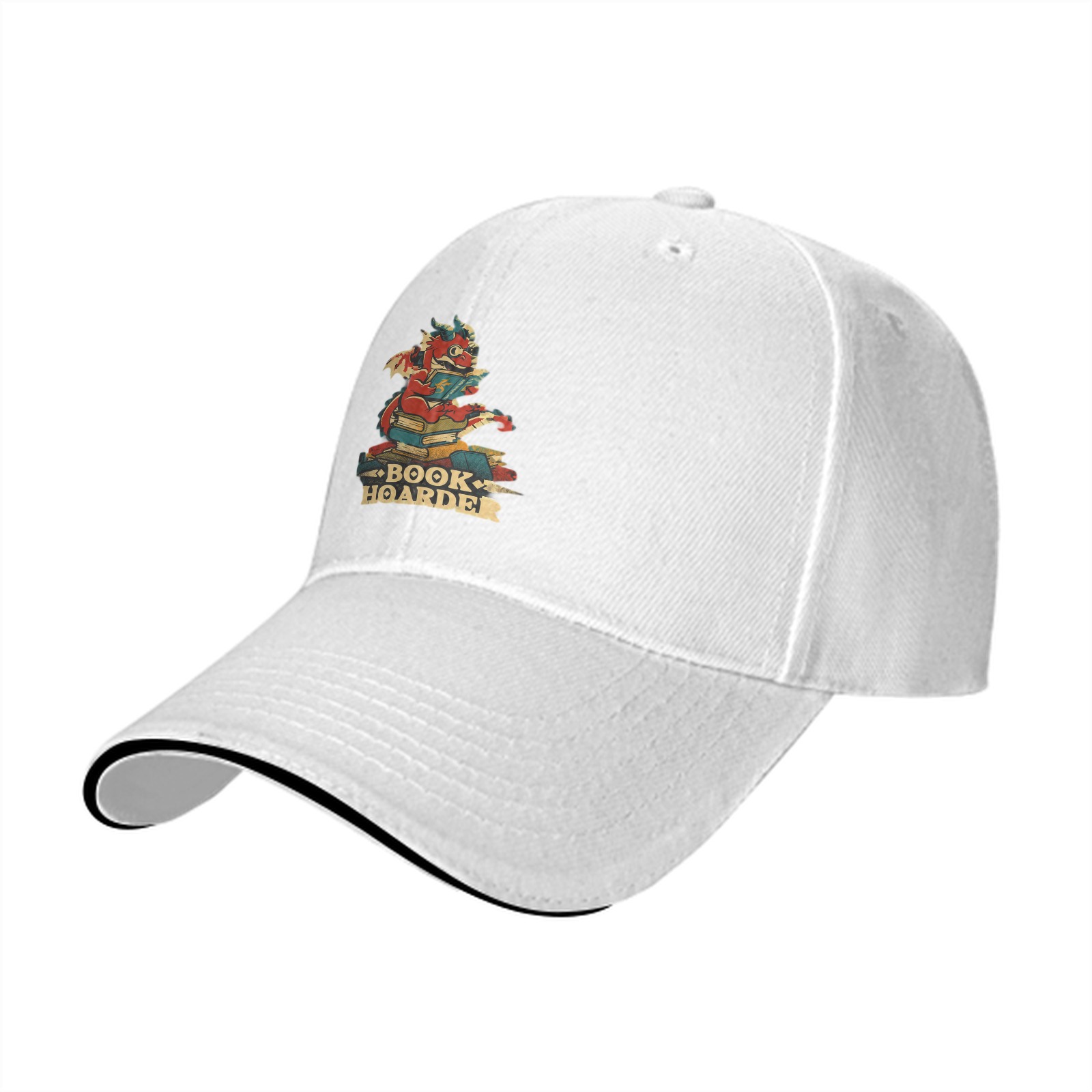 Book Hoarder Dragon Baseball Cap for Book Lovers