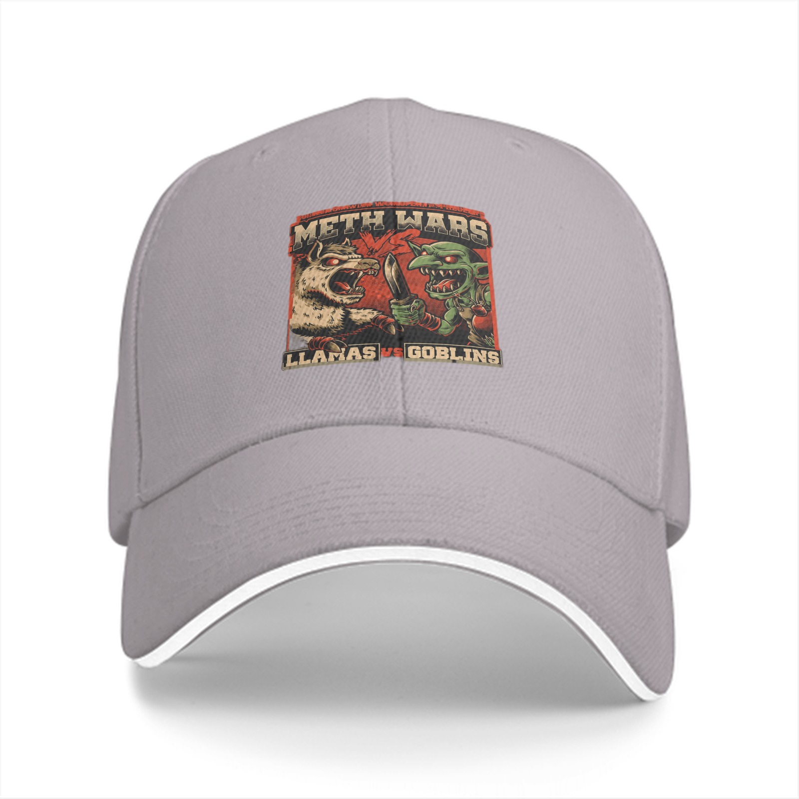 Meth Wars Llamas vs Goblins Graphic Baseball Cap