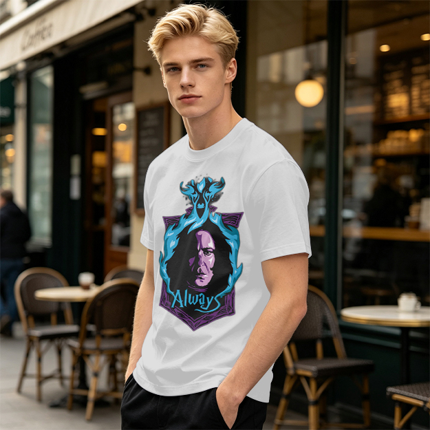 Olive T-Shirt With Severus Snape 'Always' Graphic Print
