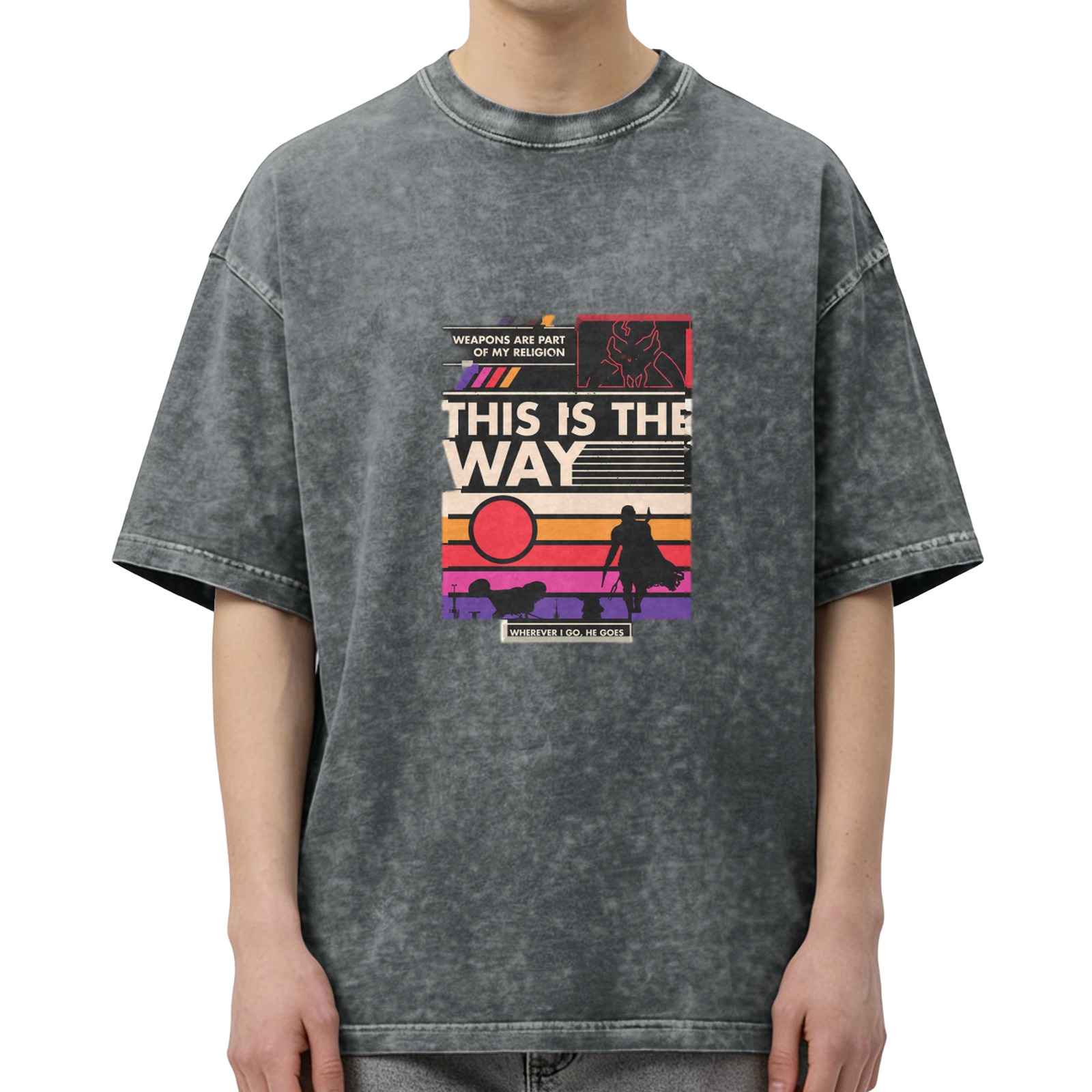 This Is The Way Mandalorian Retro Graphic Acid Wash T-Shirt