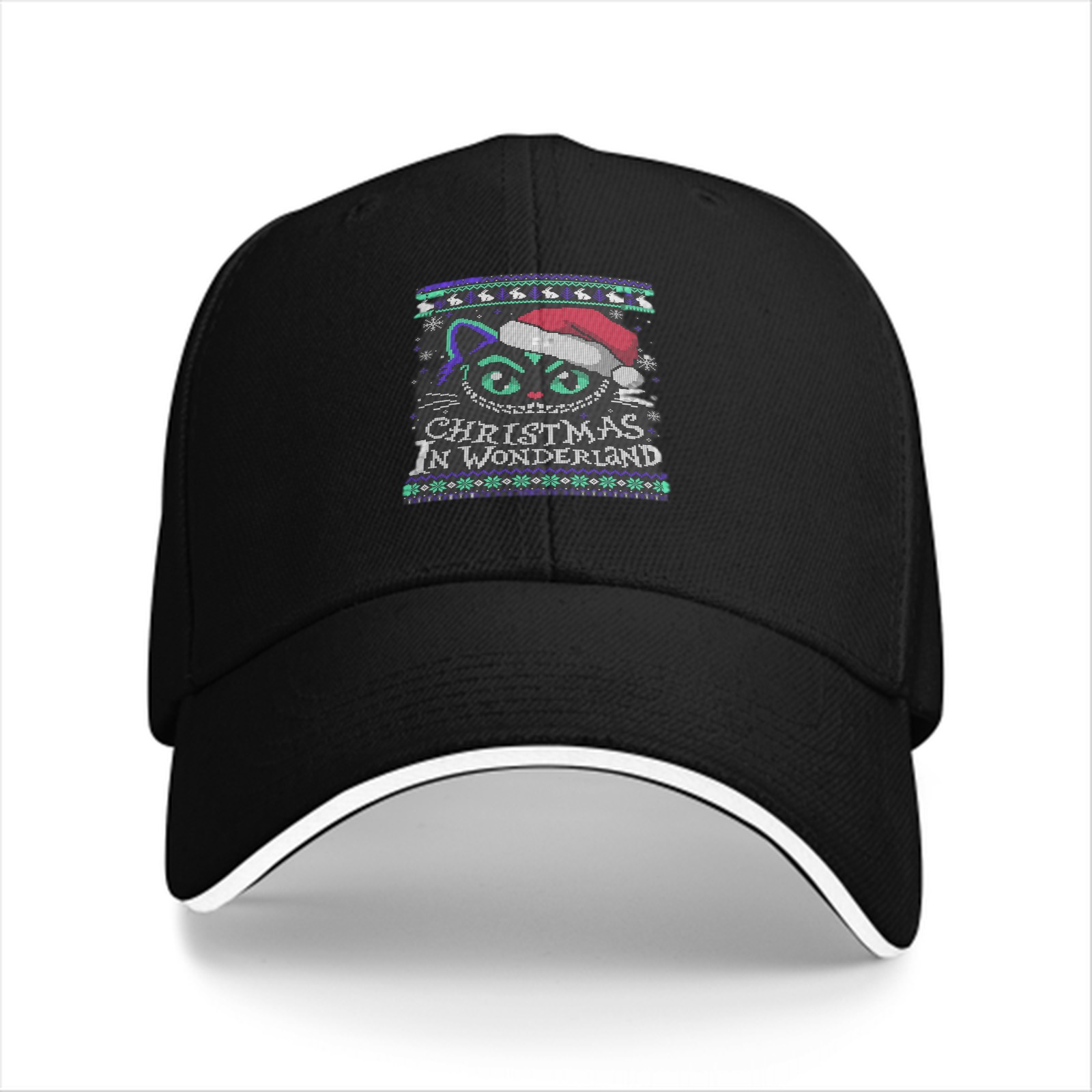 Christmas In Wonderland Cat Santa Hat Baseball Cap