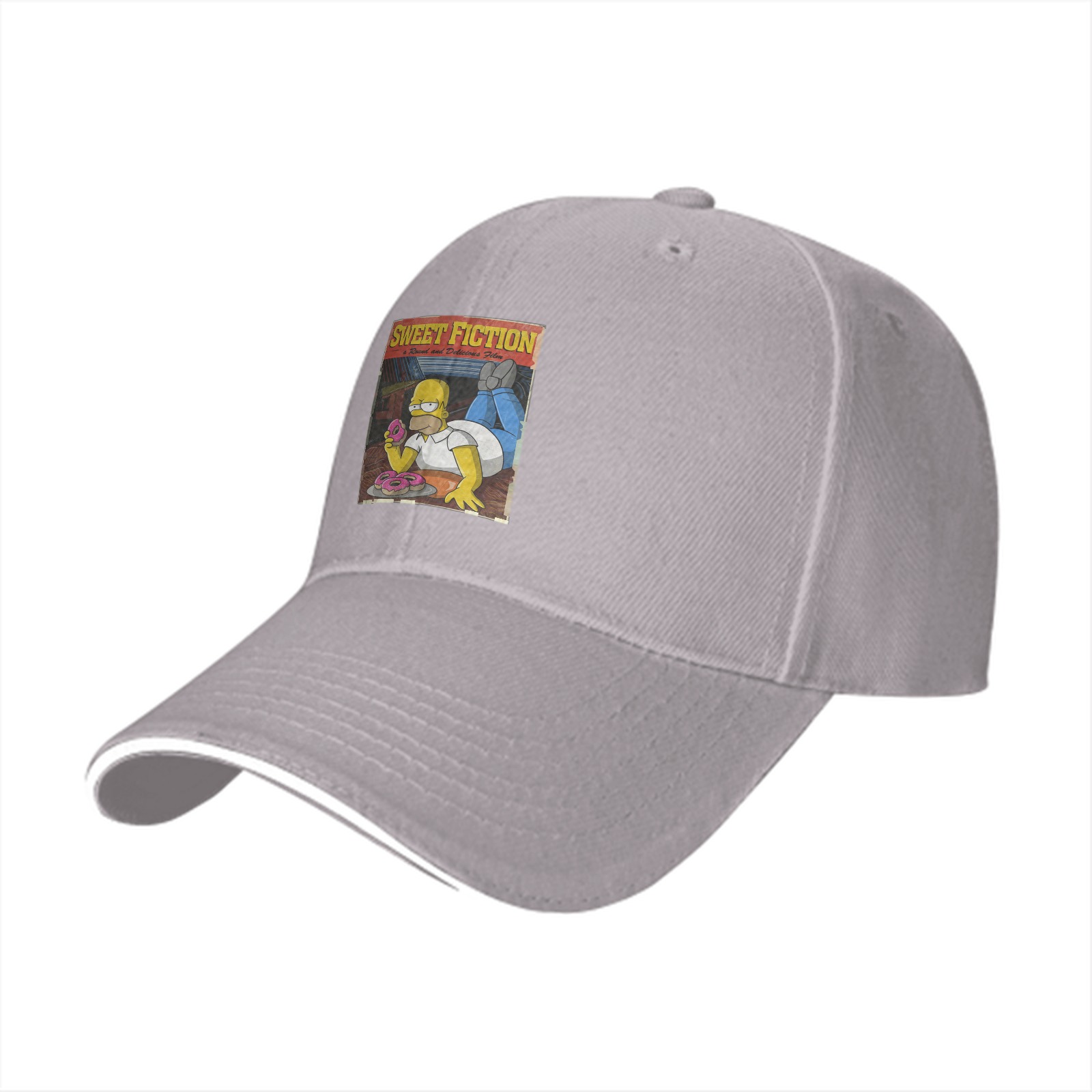 Black baseball cap with Homer Simpson Sweet Fiction graphic