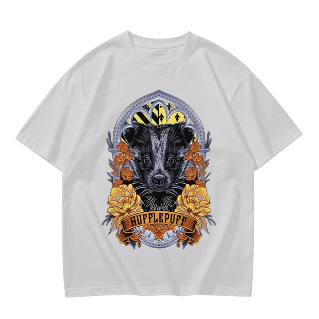 Hufflepuff Badge Graphic Olive Green T-Shirt