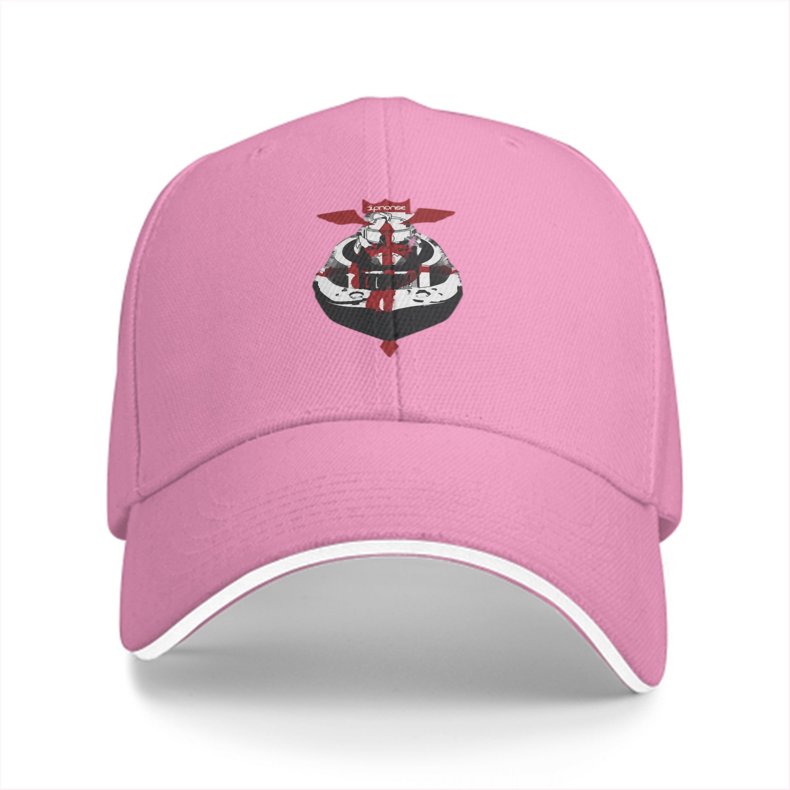 Black Baseball Cap With Templar Knight Helmet Graphic