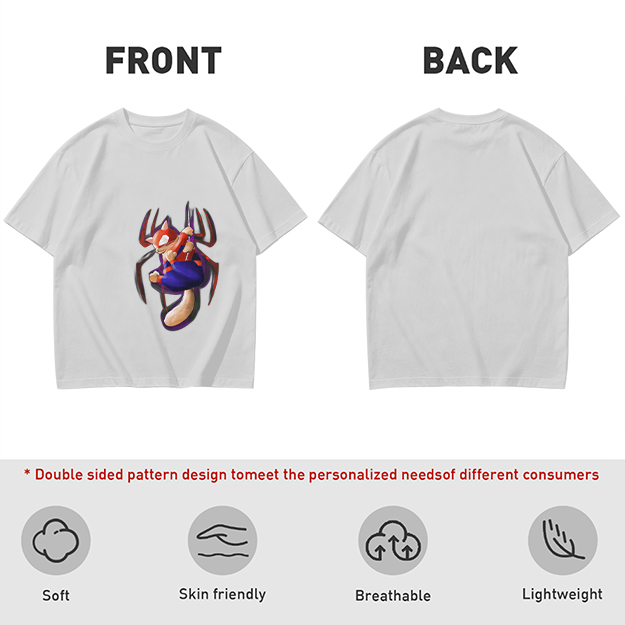 Olive T-Shirt With Spider Cat Superhero Graphic Print