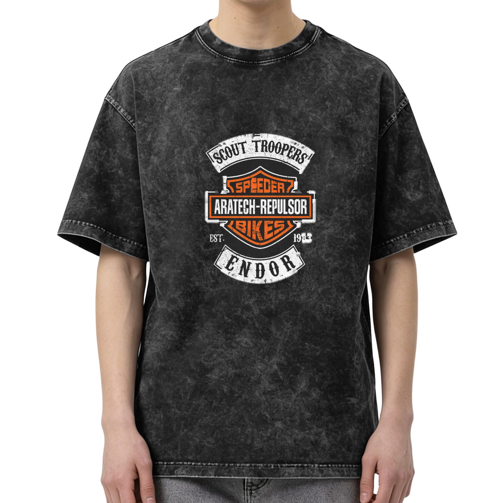 Star Wars Scout Troopers Endor Speeder Bikes Acid Wash T-Shirt