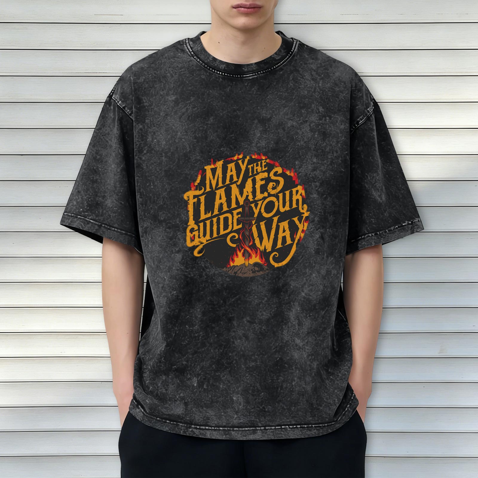 May The Flames Guide Your Way Graphic Vintage T-Shirt
