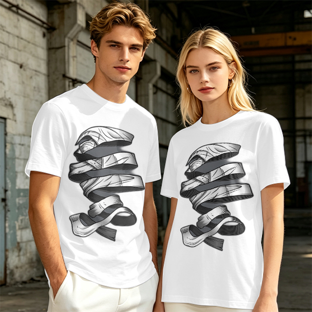 Olive T-Shirt With Twisted Bandage Graphic Print