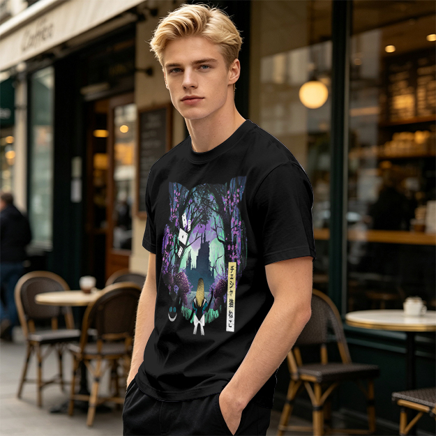 Cheshire Cat Wonderland Forest Graphic Tee