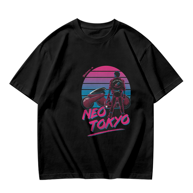 Neo Tokyo Synthwave Biker Graphic T-Shirt