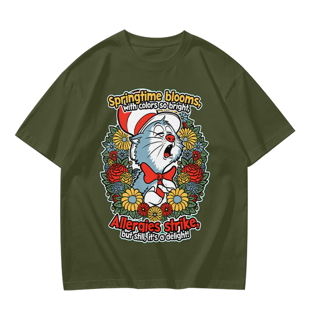 Springtime Allergies Cat Graphic T-Shirt