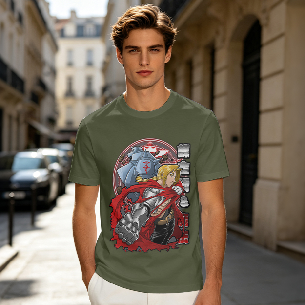 Fullmetal Alchemist Elric Brothers Graphic T-Shirt Design