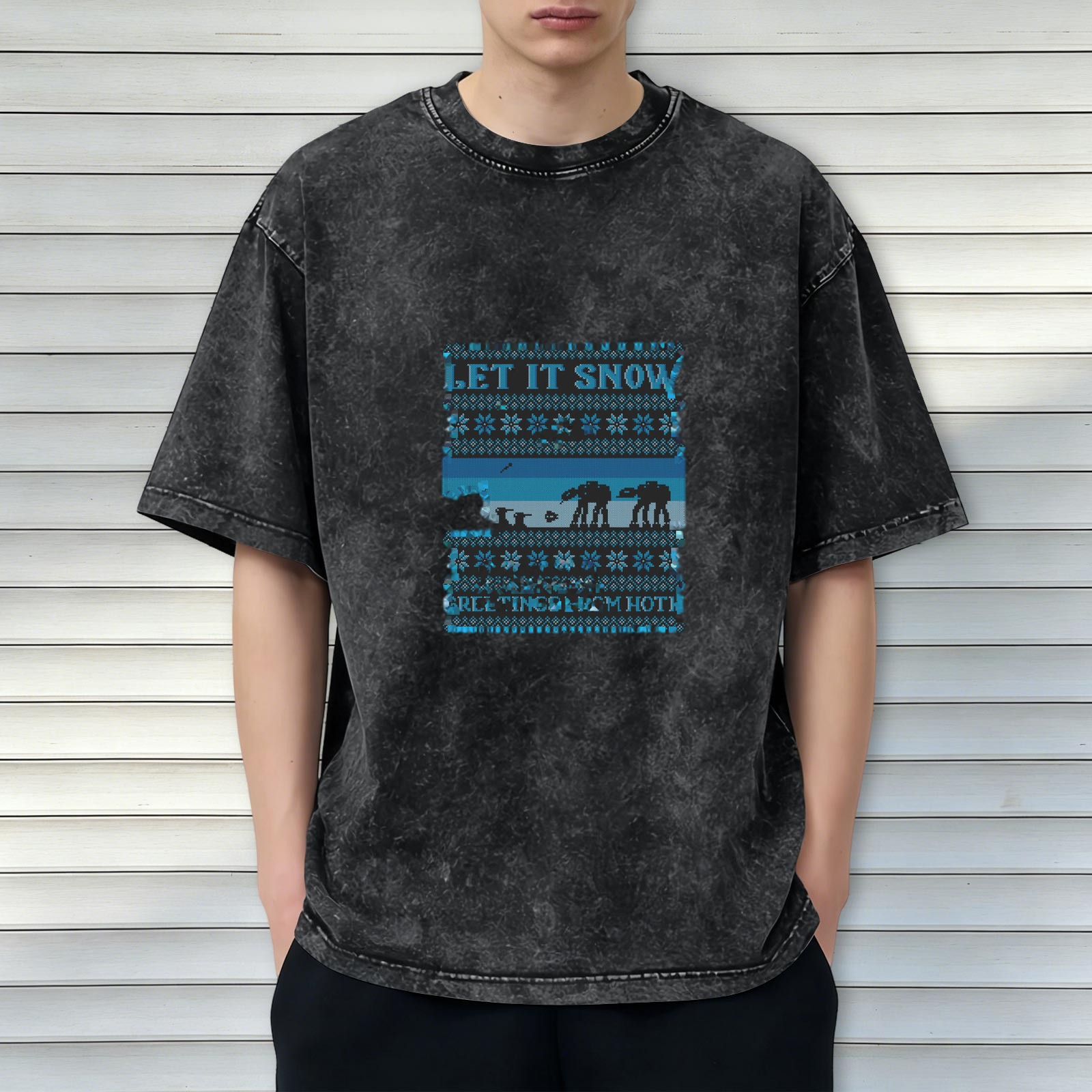 Star Wars Let It Snow Hoth Ugly Christmas Sweater Style T-Shirt