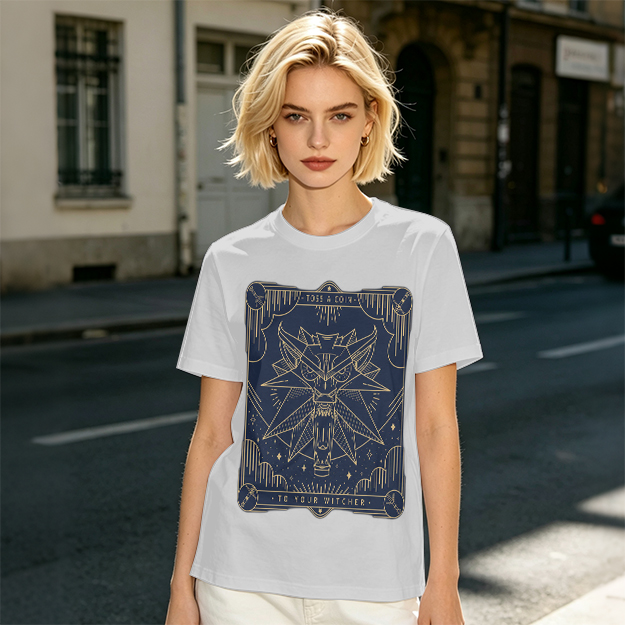 Olive Green Witcher Medallion Graphic T-Shirt