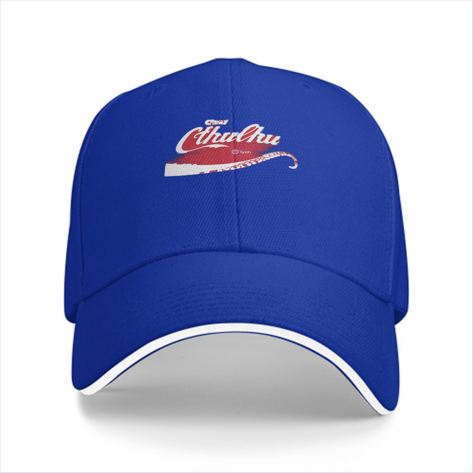 Black Baseball Cap with Cthulhu Themed Graphic Print