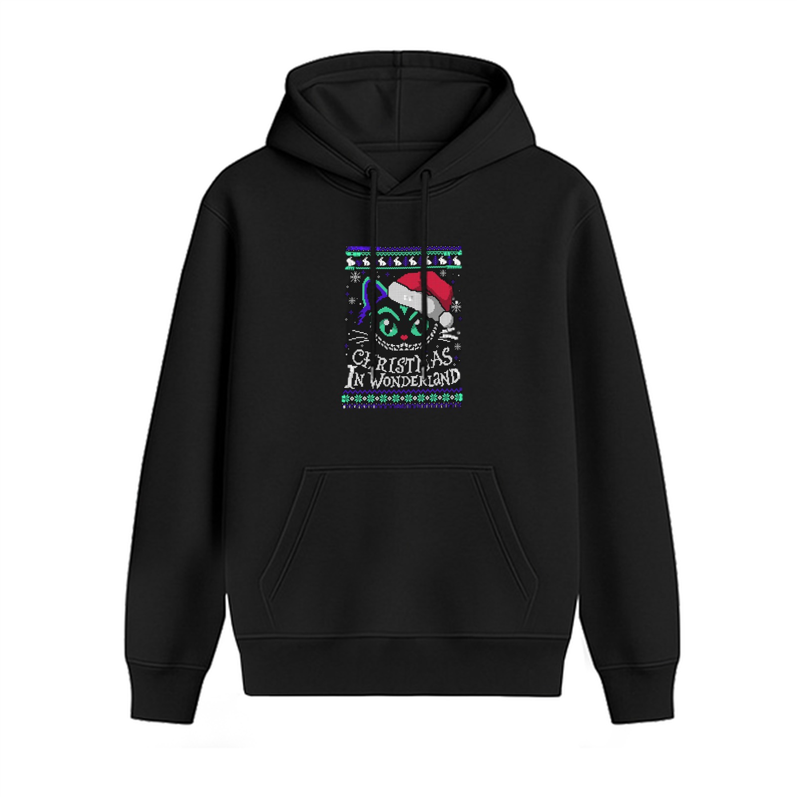 Christmas In Wonderland Cheshire Cat Graphic Hoodie