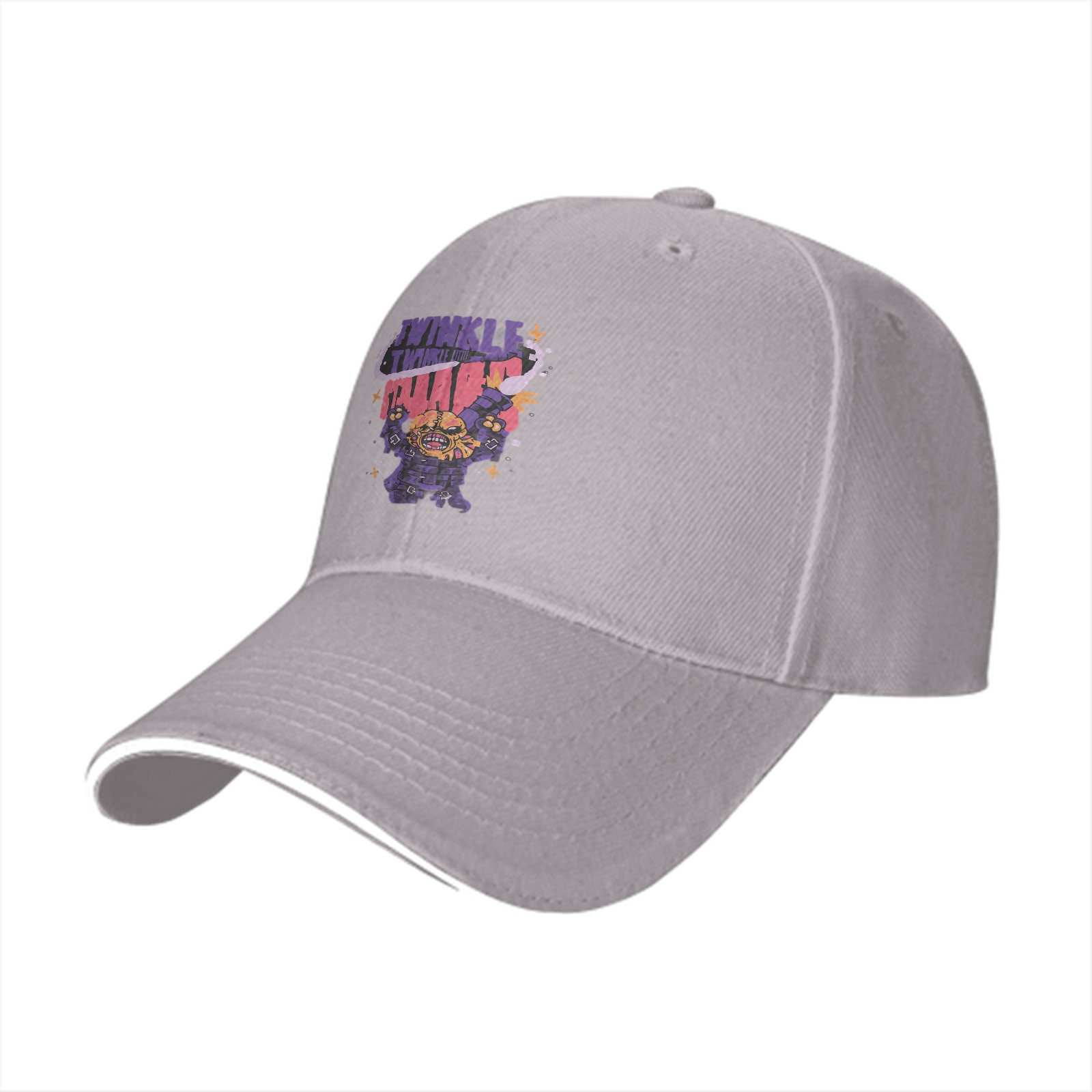 Black Baseball Cap With Twinkle Twinkle Villain Graphic Print