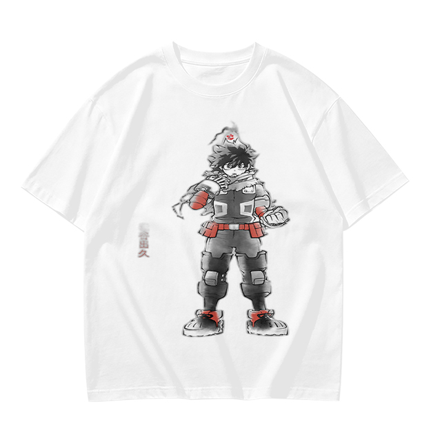 Olive T-Shirt With Anime Hero Character Print