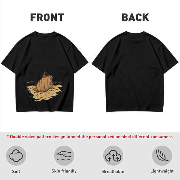 Olive Green T-Shirt With Sandworm Desert Print