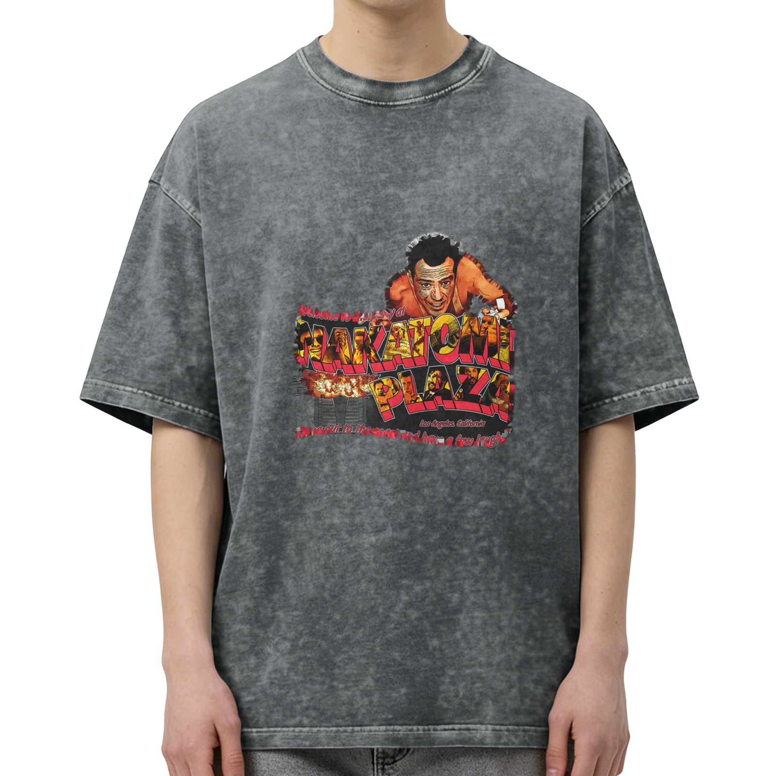 Die Hard Nakatomi Plaza Graphic Acid Wash T-Shirt