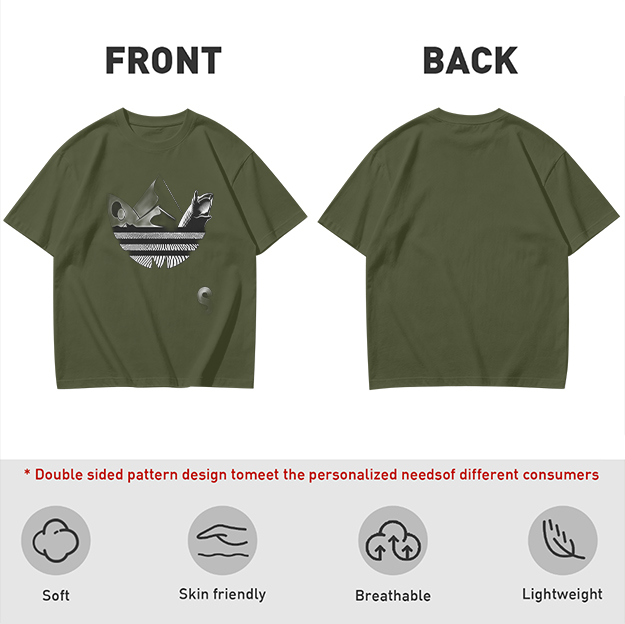 Olive T-Shirt With Abstract Graphic Print Design