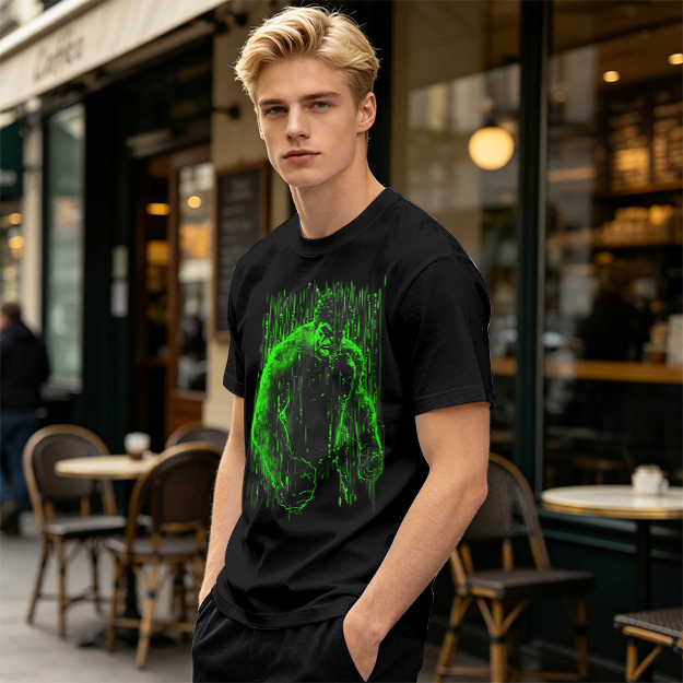 Olive Green T-Shirt With Glowing Green Hulk Graphic Print