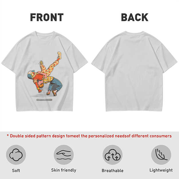 Olive T-Shirt With Clown Wrestling Graphic Print