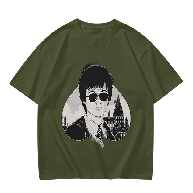 Olive Green T-Shirt With Harry Potter Wearing Sunglasses Print