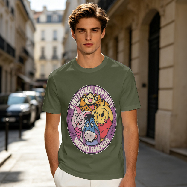 Emotional Support Weird Friends Winnie the Pooh Group T-Shirt