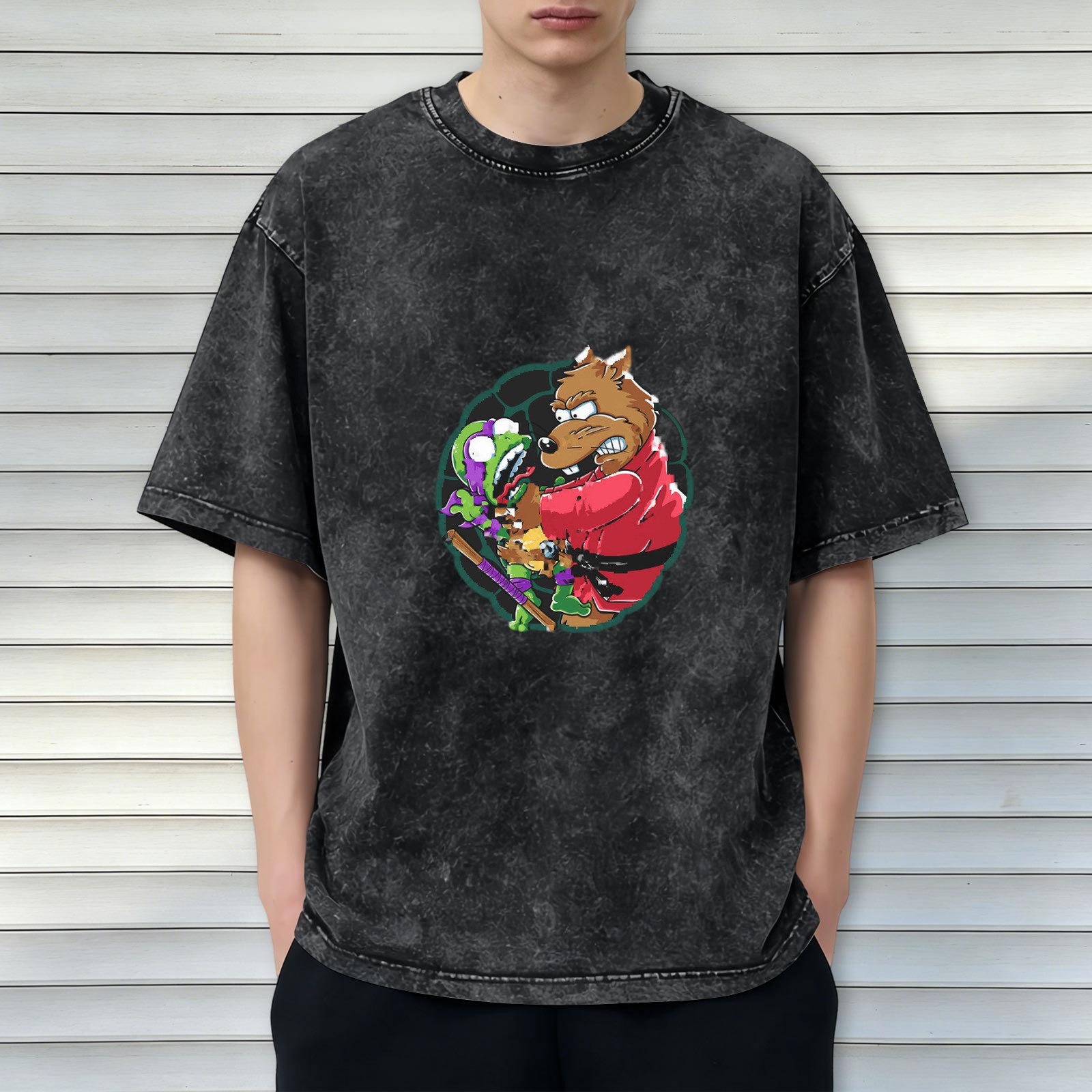 Teenage Mutant Ninja Turtles Splinter Graphic Acid Wash T-Shirt