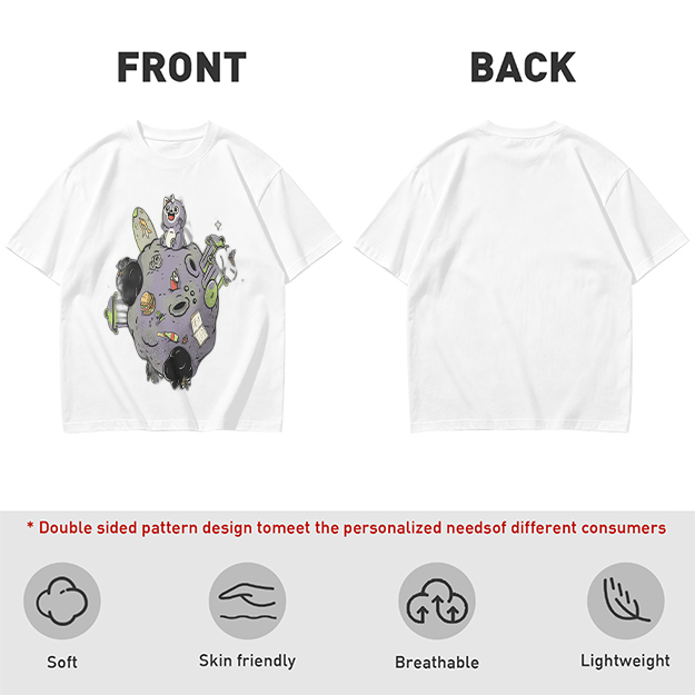 Olive Green T-Shirt With Space Raccoon On Asteroid Graphic