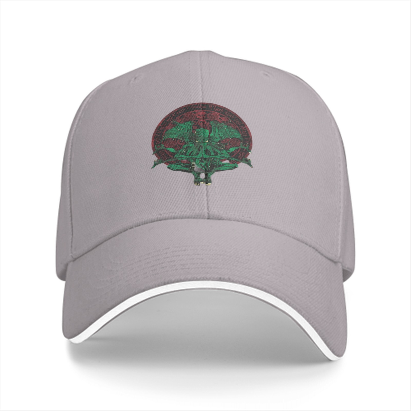 Black baseball cap with Cthulhu occult circle graphic