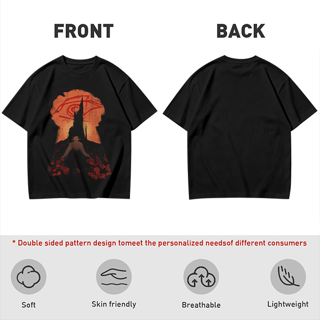 Olive T-Shirt With Dark Tower Keyhole Silhouette Art Print
