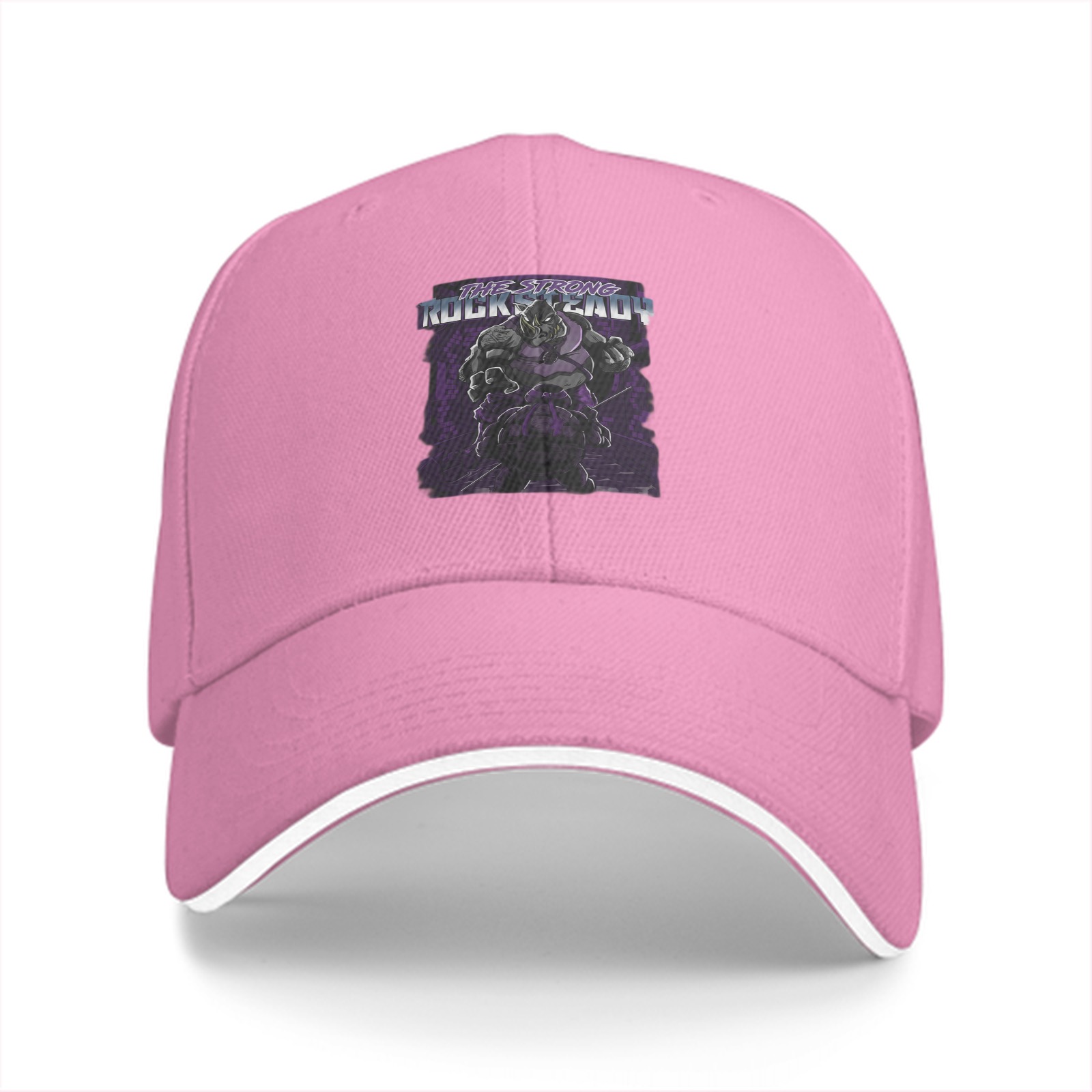 Black baseball cap with Rocksteady graphic print
